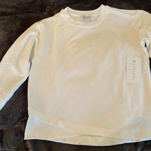 Athleta Solitude Women's Crewneck Sweatshirt:  white, size medium, long-sleeved